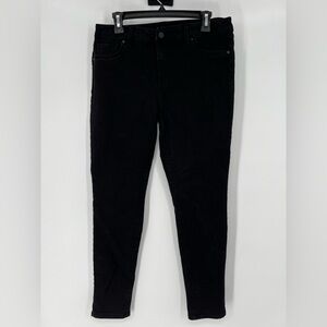 D. JEANS FLATTERING STRETCH BLACK SPANDEX BLEND, FRONT FAUX POCKETS SKINNY ANKLE